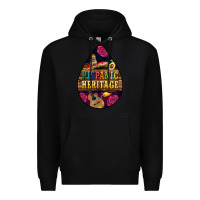 Black teardrop Hispanic Heritage Premium Hoodie - BundleAndBundleShop
