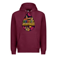 Burgundy teardrop Hispanic Heritage Premium Hoodie - BundleAndBundleShop