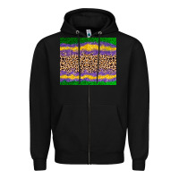 Black mardi gras leopard Zipper Hoodie - AdoDesignShop