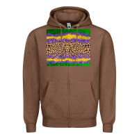 Chestnut mardi gras leopard Zipper Hoodie - AdoDesignShop
