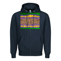 Navy mardi gras leopard Zipper Hoodie - AdoDesignShop