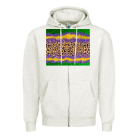 Mardi Gras Leopard Zipper Hoodie | Teevron