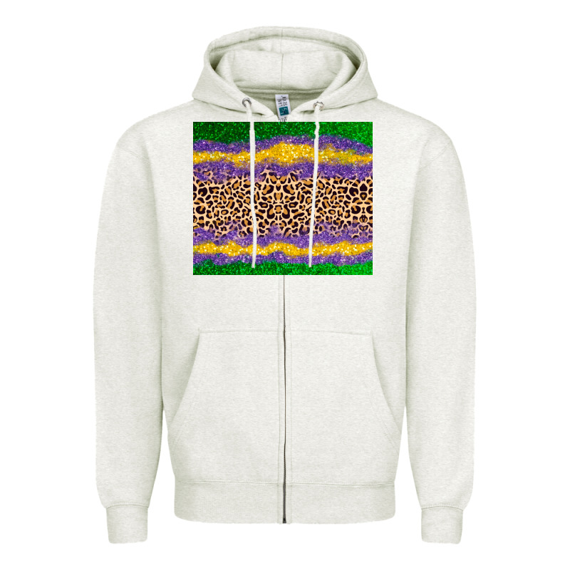 Mardi Gras Leopard Zipper Hoodie by AdoDesignShop | Teevron