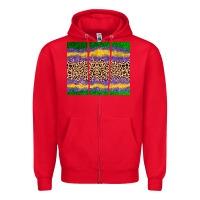 Red mardi gras leopard Zipper Hoodie - AdoDesignShop