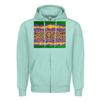 Seafoam mardi gras leopard Zipper Hoodie - AdoDesignShop