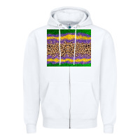 White mardi gras leopard Zipper Hoodie - AdoDesignShop