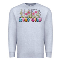 Heather Grey stay wild Premium Sweatshirt - MaliasSmallBusiness