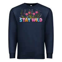 Navy stay wild Premium Sweatshirt - MaliasSmallBusiness