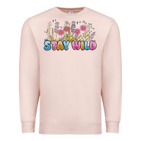 Pale Pink stay wild Premium Sweatshirt - MaliasSmallBusiness