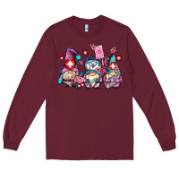 Burgundy nurse gnomes Long Sleeve Tee - AdoDesignShop