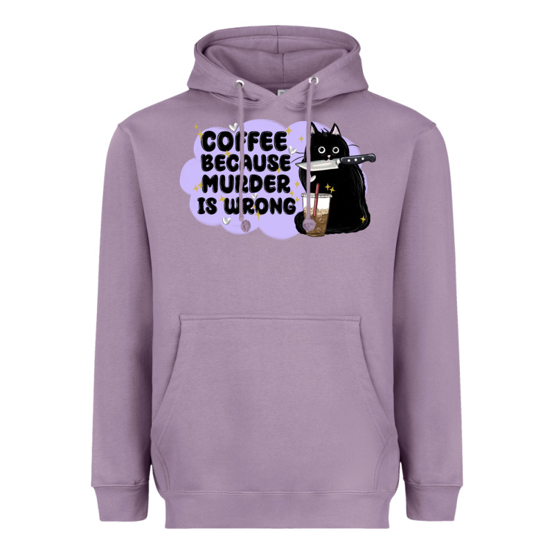 Coffee Because Murder Is Wrong Heavyweight Hoodie by MaliasSmallBusiness | Teevron