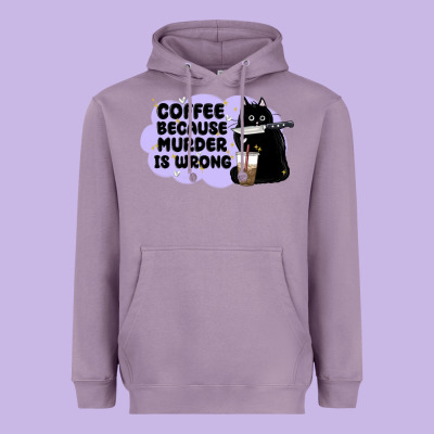 Coffee Because Murder Is Wrong Heavyweight Hoodie Designed By Maliassmallbusiness