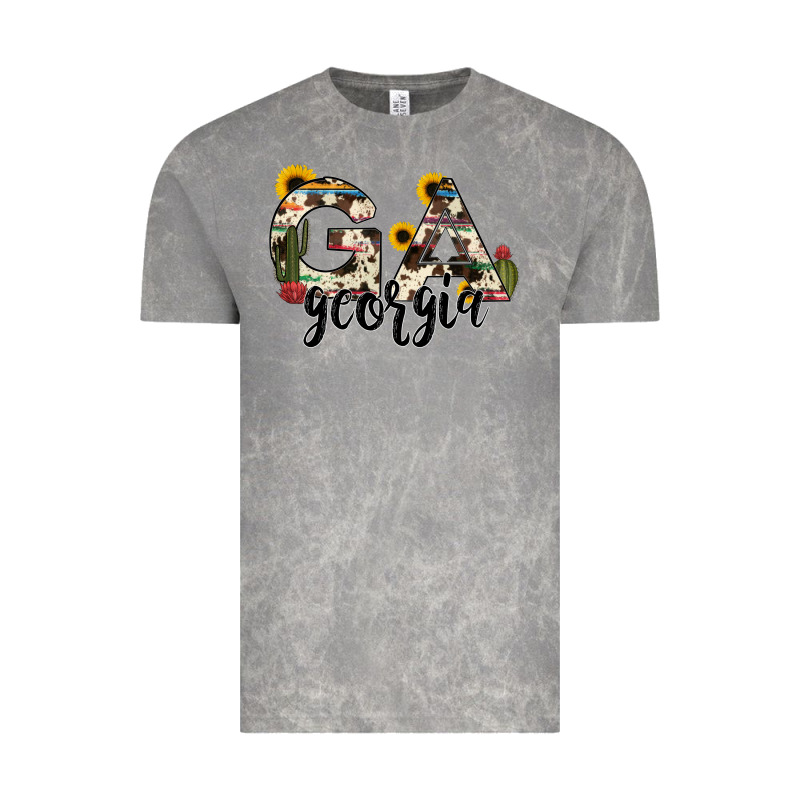 Georgia State Cowhide Serape Cactus Vintage Tee by RanaPortraitStore | Teevron