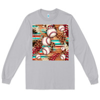 Moon Dust baseball leopard cowhide turquoise seamless pattern Long Sleeve Tee - JahusDesignShop