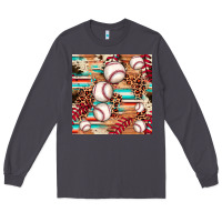 Smoke baseball leopard cowhide turquoise seamless pattern Long Sleeve Tee - JahusDesignShop