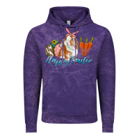 Cloud Purple happy easter bunny carrots and eggs Vintage Hoodie - RanaPortraitStore