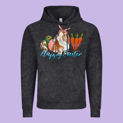 Happy Easter Bunny Carrots And Eggs Vintage Hoodie Designed By Ranaportraitstore