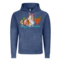 Vintage Denim happy easter bunny carrots and eggs Vintage Hoodie - RanaPortraitStore