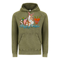 Vintage Olive happy easter bunny carrots and eggs Vintage Hoodie - RanaPortraitStore