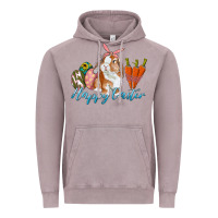 Vintage Zinc happy easter bunny carrots and eggs Vintage Hoodie - RanaPortraitStore