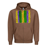 Chestnut mardi gras leopard brushstrokes Zipper Hoodie - AdoDesignShop