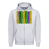 Heather Grey mardi gras leopard brushstrokes Zipper Hoodie - AdoDesignShop