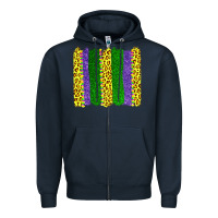 Navy mardi gras leopard brushstrokes Zipper Hoodie - AdoDesignShop