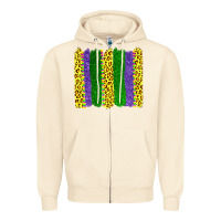 Sandshell mardi gras leopard brushstrokes Zipper Hoodie - AdoDesignShop