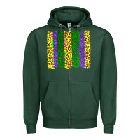 Sports Green mardi gras leopard brushstrokes Zipper Hoodie - AdoDesignShop