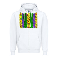 White mardi gras leopard brushstrokes Zipper Hoodie - AdoDesignShop