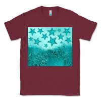 Burgundy turquoise glitter star Classic Tee - JahusDesignShop