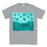 Heather Grey turquoise glitter star Classic Tee - JahusDesignShop