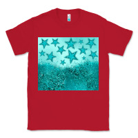 Red turquoise glitter star Classic Tee - JahusDesignShop