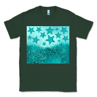 Sports Green turquoise glitter star Classic Tee - JahusDesignShop