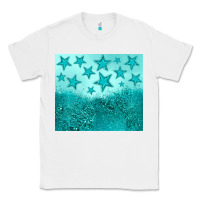 White turquoise glitter star Classic Tee - JahusDesignShop