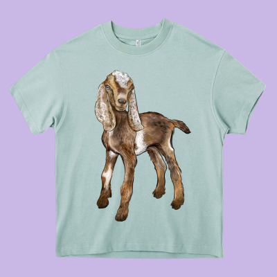 Baby Nubian Goat Heavy Core Tee Designed By Lillyallendesigns