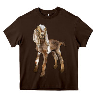 Chocolate Brown Baby Nubian Goat Heavy Core Tee - LillyAllenDesigns