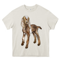 Cream Baby Nubian Goat Heavy Core Tee - LillyAllenDesigns