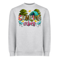 Heather Grey camping vibes Heavyweight Sweatshirt - Zillion Design Studio
