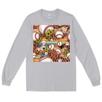 Moon Dust baseball leopard cowhide sunflower seamless pattern Long Sleeve Tee - JahusDesignShop