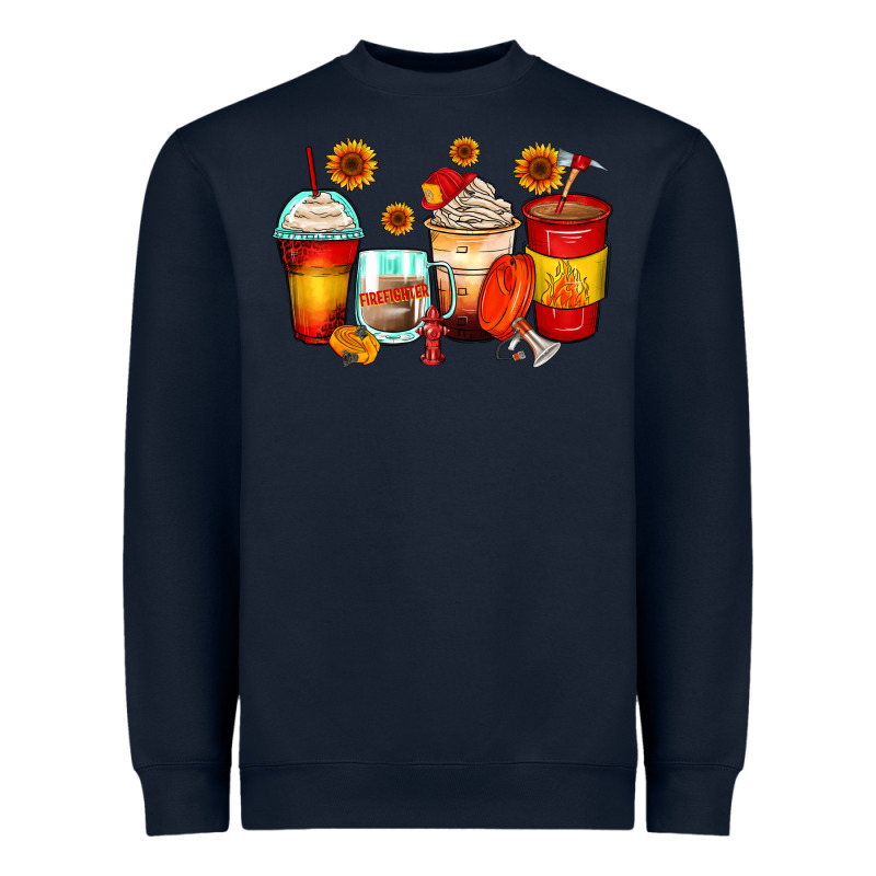 Firefighter Coffee Cups Heavyweight Sweatshirt by Zillion Design Studio | Teevron