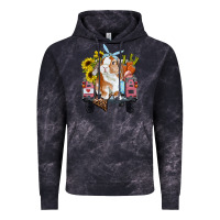 Cloud Black easter truck with bunny sunflowers and eggs Vintage Hoodie - RanaPortraitStore