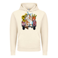 Vintage Artic easter truck with bunny sunflowers and eggs Vintage Hoodie - RanaPortraitStore