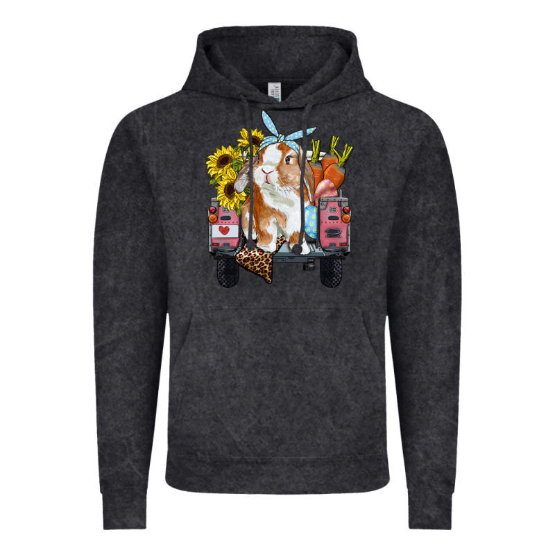 Easter Truck With Bunny Sunflowers And Eggs Vintage Hoodie by RanaPortraitStore | Teevron
