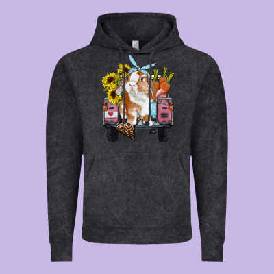 Easter Truck With Bunny Sunflowers And Eggs Vintage Hoodie Designed By Ranaportraitstore