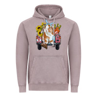 Vintage Zinc easter truck with bunny sunflowers and eggs Vintage Hoodie - RanaPortraitStore