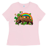 Bubblegum Pink st patricks bear ado Ladies Tee - AdoDesignShop