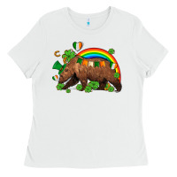 White st patricks bear ado Ladies Tee - AdoDesignShop