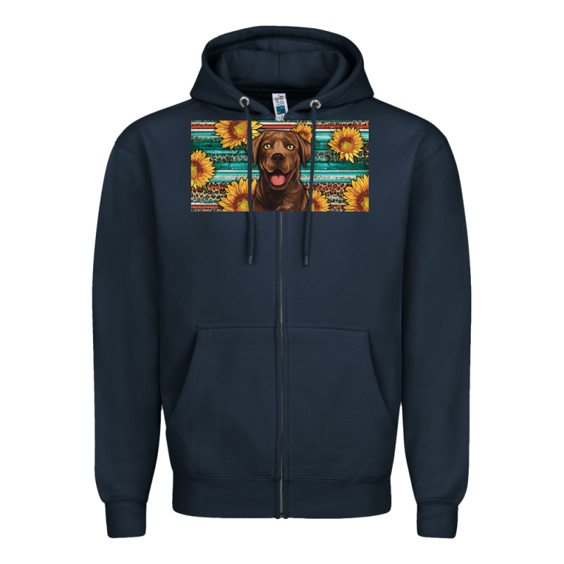 Western Chocolate Labrador License Plate Zipper Hoodie by Artiststas | Teevron