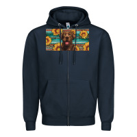 Navy western chocolate labrador license plate Zipper Hoodie - Artiststas
